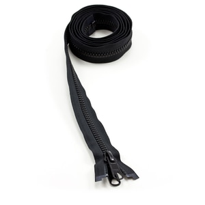 Thumbnail Image for YKK VISLON #8 Separating Zipper Automatic Lock Long Double Pull Metal Slider 72" Black