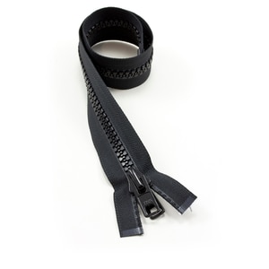 Thumbnail Image for YKK VISLON #10 Separating Zipper Automatic Lock  Double Pull Metal Slider 18" Black