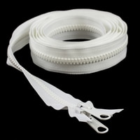 Thumbnail Image for YKK VISLON #8 Separating Zipper Automatic Lock Long Double Pull Metal Slider 96" White