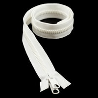 Thumbnail Image for YKK VISLON #8 Separating Zipper Automatic Lock Long Double Pull Metal Slider 36" White