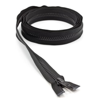 Thumbnail Image for YKK VISLON #10 Separating Zipper Automatic Lock Short Single Pull Plastic Slider 108" Black