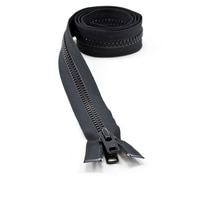Thumbnail Image for YKK VISLON #10 Separating Zipper Automatic Lock Short Double Pull Metal Slider 48" Black