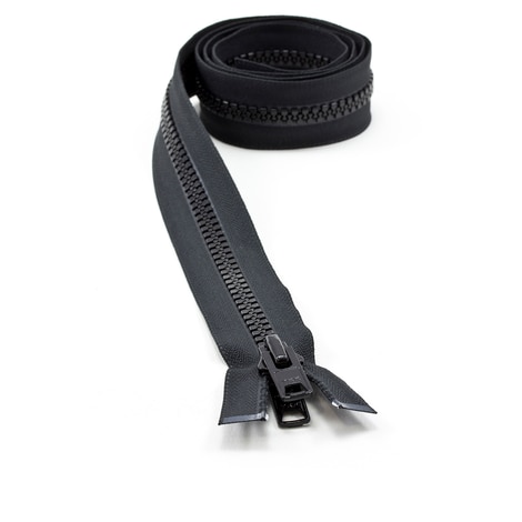 Image for YKK VISLON #10 Separating Zipper Automatic Lock Short Double Pull Metal Slider 48