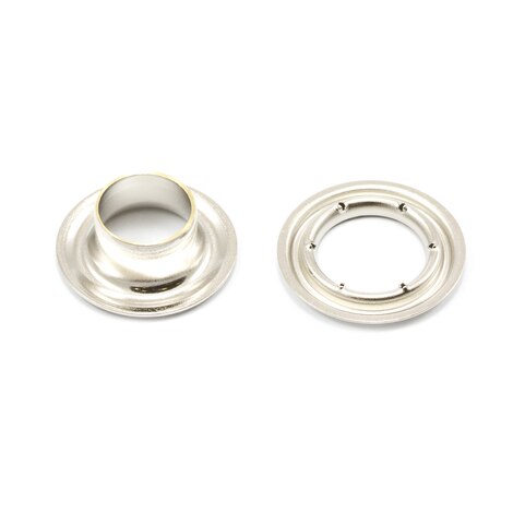 Image for Sharpened Edge Self-Piercing Grommet with Small Tooth Washer #1 Nickel Plated Brass 5/16