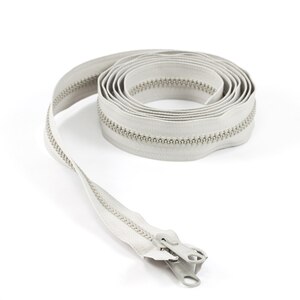 Thumbnail Image for YKK VISLON #8 Separating Zipper Automatic Lock Long Double Pull Metal Slider 96" Gray (ED)