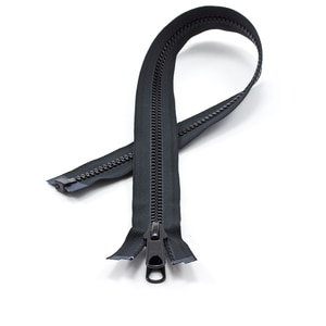 Thumbnail Image for YKK VISLON #8 Separating Zipper Automatic Lock Long Double Pull Metal Slider 24" Black