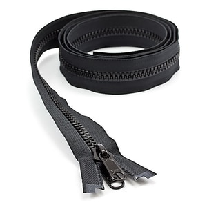 Thumbnail Image for YKK VISLON #8 Separating Zipper Non-Locking Double Pull Metal Slider 60" Black