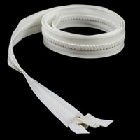 Thumbnail Image for YKK VISLON #10 Separating Zipper Automatic Lock Short Single Pull Plastic Slider 48" White
