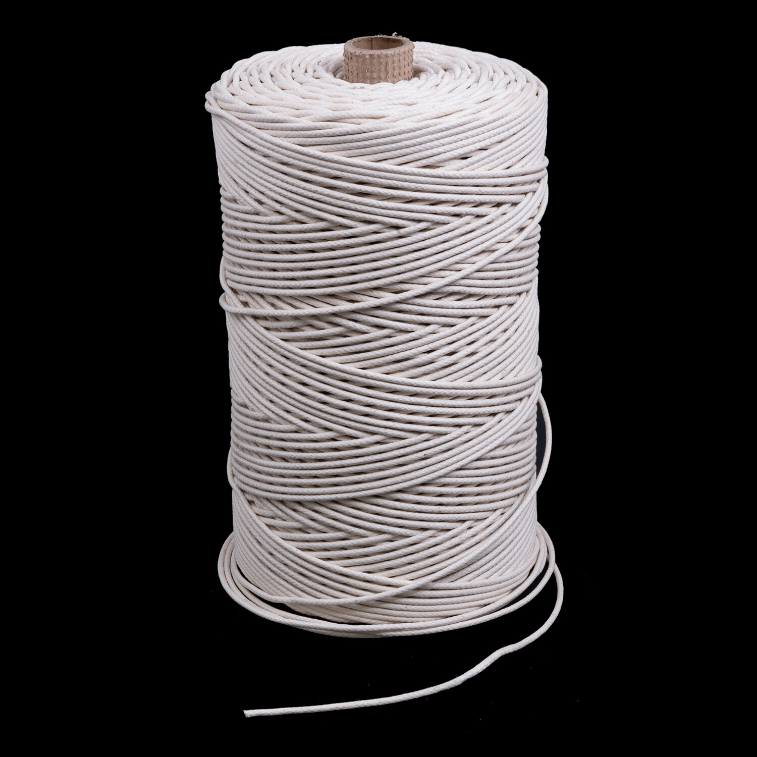 Solid Braided Cotton Ultra Lacing Cord #4 1/8 x 1500' White