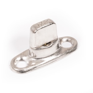 Thumbnail Image for DOT Common Sense Turn Button Two Screw Holes 91-XB-78322-1A Nickel Plated Brass 100-pk