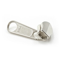 Thumbnail Image for YKK® ZIPLON® Metal Sliders #10CFDFL Non-Locking Long Single Pull Tab Nickel Plated 3
