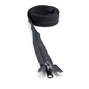 Thumbnail Image for YKK VISLON #8 Separating Zipper Automatic Lock Long Double Pull Metal Slider 60" Black