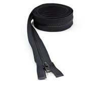 Thumbnail Image for YKK® VISLON® #5 Separating Zipper Automatic Lock Short Single Pull Metal Slider #VSOL56 52" Black