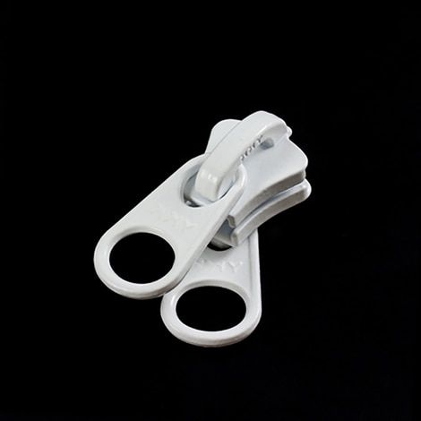 Image for YKK® VISLON® #10 Metal Sliders #10VFDFWW Non-Locking Short Double Pull Tab White