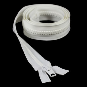 Thumbnail Image for YKK VISLON #10 Separating Zipper Automatic Lock  Single Pull Metal Slider 60" White