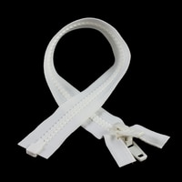 Thumbnail Image for YKK® VISLON® #10 Separating Zipper Automatic Lock Double Pull Plastic Slider #VFUVOL107TX 18" White