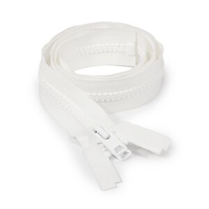 Thumbnail Image for YKK VISLON #10 Separating Zipper Automatic Lock  Double Pull Metal Slider 48" White