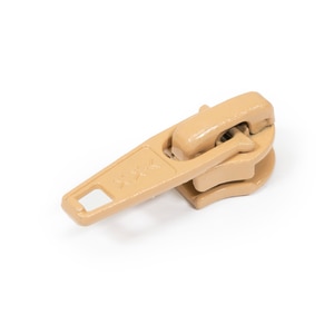 Thumbnail Image for YKK Ziplon Zipper Metal Slider #4.5CF Auto-Lock Single Pull Short Tab Tan