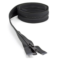 Thumbnail Image for YKK VISLON #10 Separating Zipper Automatic Lock Short Double Pull Metal Slider 46" Black