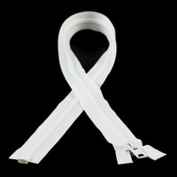 Thumbnail Image for YKK VISLON #10 Separating Zipper Automatic Lock Short Single Pull Metal Slider 36" White (ED)