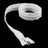Thumbnail Image for YKK® VISLON® UV #8 Separating Zipper Non-Locking Double Pull Metal Slider #VFUV 60" White