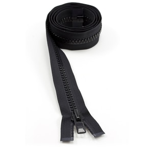 Thumbnail Image for YKK VISLON #10 Separating Zipper Automatic Lock  Single Pull Metal Slider 48" Black