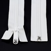 Thumbnail Image for YKK ZIPLON #10 Separating Coil  Zipper Non-Locking Double Pull Metal Slider #CFOR-105 DWL E 108