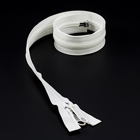 Image for YKK ZIPLON #10 Separating Coil Zipper Non-Locking Double Pull Metal Slider 48
