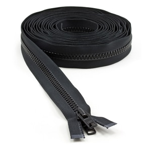 Thumbnail Image for YKK VISLON #10 Separating Zipper Automatic Lock  Double Pull Metal Slider 240" Black