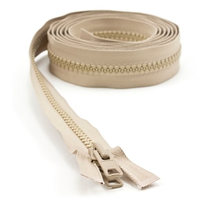 Thumbnail Image for YKK VISLON #10 Separating Zipper Automatic Lock  Double Pull Metal Slider 96" Light Beige