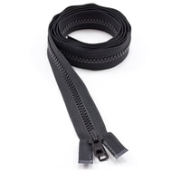 Thumbnail Image for YKK VISLON #10 Separating Zipper Automatic Lock Short Double Pull Metal Slider 68" Black (ED)