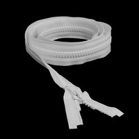 Thumbnail Image for YKK® VISLON® #8 Separating Zipper Automatic Lock Short Single Pull Metal Slider #VFUVOL-86 DA E 48" White