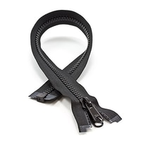 Thumbnail Image for YKK® VISLON® UV #8 Separating Zipper Non-Locking Double Pull Metal Slider #VFUV 18" Black