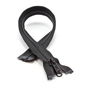 Thumbnail Image for YKK VISLON #8 Separating Zipper Non-Locking Double Pull Metal Slider 18" Black (ED) (ALT)