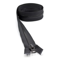 Thumbnail Image for YKK® VISLON® #10 Separating Zipper Automatic Lock Short Single Pull Metal Slider #VFUVOL-106 DA E 42" Black