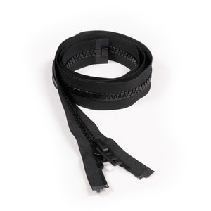Thumbnail Image for YKK VISLON #10 Separating Zipper Automatic Lock  Single Pull Plastic Slider 48" Black
