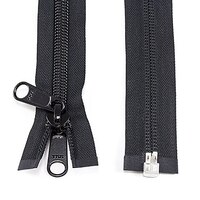 Thumbnail Image for YKK ZIPLON #10 Separating Coil Zipper Non-Locking Double Pull Metal Slider 108