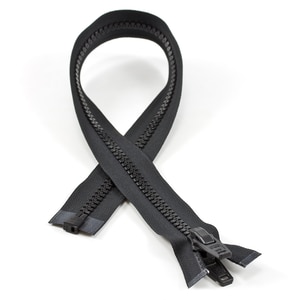 Thumbnail Image for YKK VISLON #10 Separating Zipper Automatic Lock Double Pull Plastic Slider 24" Black