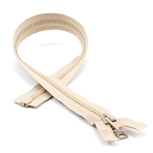 Thumbnail Image for YKK VISLON #10 Separating Zipper Automatic Lock  Double Pull Metal Slider 24" Light Beige