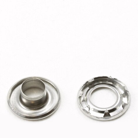 Image for Self-Piercing Rolled Rim Grommet with Spur Washer #2 Stainless Steel 3/8