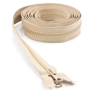 Thumbnail Image for YKK VISLON #10 Separating Zipper Automatic Lock  Double Pull Metal Slider 120" Light Beige