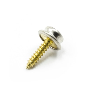 Thumbnail Image for DOT Durable Screw Stud 93-XB-103937-1A 5/8" Nickel Plated Brass / Brass Screw  100-pk