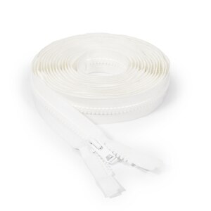 Thumbnail Image for YKK VISLON #10 Separating Zipper Automatic Lock  Double Pull Metal Slider 240" White