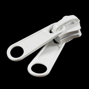 Thumbnail Image for YKK VISLON #10 Metal Sliders #10VFDWL Non-Locking Long Double Pull Tab White