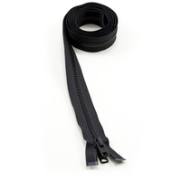 Thumbnail Image for YKK VISLON #10 Separating Zipper Automatic Lock Short Double Pull Metal Slider 66" Black