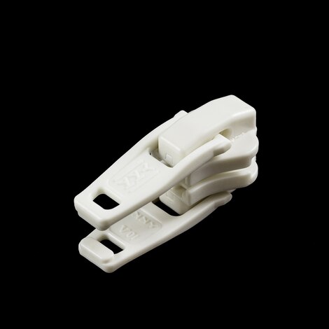 Image for YKK® VISLON® #10 Plastic Sliders #10VFTW Non-Locking Short Double Pull Tab White