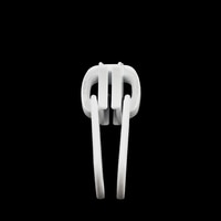 Thumbnail Image for YKK® VISLON® #10 Metal Sliders #10VFDWL Non-Locking Long Double Pull Tab White 1