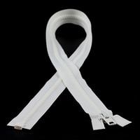 Thumbnail Image for YKK VISLON #10 Separating Zipper Automatic Lock Short Single Pull Metal Slider 48" White (ED) (ALT)