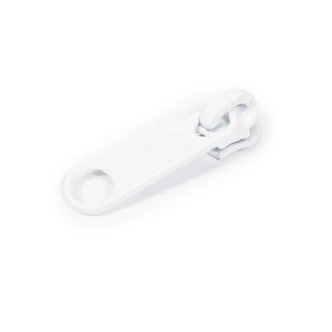 Thumbnail Image for YKK Ziplon Zipper Metal Slider #4.5CF Non-Locking Single Pull Long Tab White