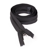 Thumbnail Image for YKK VISLON #8 Separating Zipper Automatic Lock Short Single Pull Metal Slider 60" Black